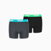 PUMA Boys' Basic Boxer 2 Pack, india ink / turquoise, small