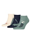 PUMA Unisex Sneaker Socks 3-pack, navy / green, small-PHL