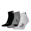 PUMA Unisex Quarter Socks 3 Pack, white / grey / black, small-SEA
