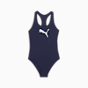 PUMA Girls' Racerback Swimsuit, navy, small