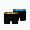 PUMA Men's Boxer Briefs 2 pack, BLACK POP, small