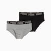 PUMA Men's Briefs 2 pack, middle grey melange / black, small