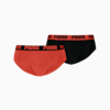 PUMA Slips 2er-Pack Herren, mid grey melange / orange, small