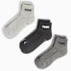 PUMA Unisex Quarter Socks 3 pack, grey combo, small
