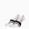 PUMA Unisex Invisible Footie Socks 2 pack, white, small