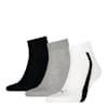 PUMA Unisex Quarter Socks 3 Pack, white / grey / black, small-IDN