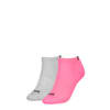 PUMA Women's Sneaker Socks 2 Pack, pink / grey, small-THA