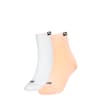 Gói 2 đôi tất nữ ngắn PUMA, flame orange / white, small-VNM