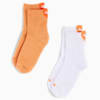 PUMA Women's Heart Short Crew Socks 2 pack, Orange Combo, small