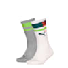 PUMA Kids' Crew Socks 2 pack, green combo, small