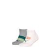 PUMA Kids' Sneaker Socks 2 pack, green combo, small