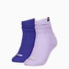 PUMA Women's Classic Short Slouch Socks 2 pack, purple combo, small