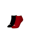 PUMA Women's Sneaker Socks 2 pack, red combo, small