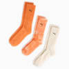 PUMA Unisex Crew Socks 3 pack, Orange Combo, small