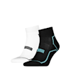 PUMA Unisex Quarter Socks 2 Pack, black / white, small-PHL