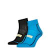 Tất PUMA Unisex cổ lửng - gói 2 đôi, blue / black, small-VNM