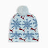Fair Isle Winter Pom Pom Snowflake Beanie, LT PASTEL BLUE, small