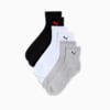 Men's Non-Terry Quarter-Length Crew Socks (3 Pairs), GREY / BLACK, small