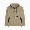 Polar Fleece Men's Hooded Fleece Insulated Jacket, LT BROWN, small