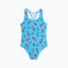 Bedrukt badpak met racerback voor jongeren, blue / red, small