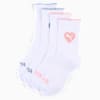 Crewsokken voor meisjes (2 paar), white / pink, small