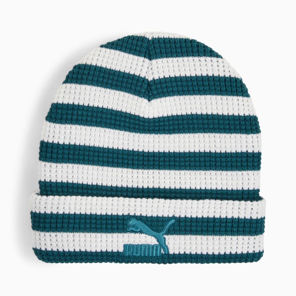 CLASSICS Mid Fit Beanie, Cold Green-PUMA White, large-NZL