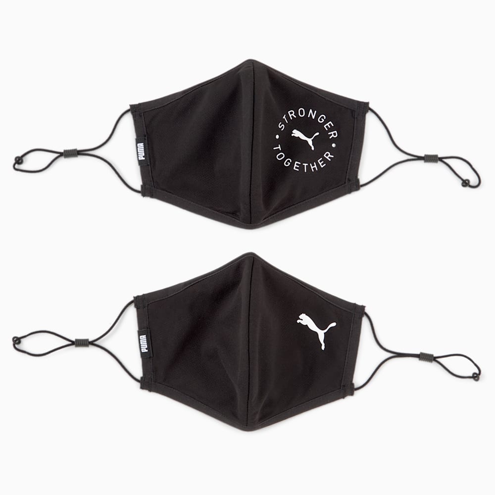 PUMA Face Mask 3.0 (Set of 2), Puma Black-Cat stronger together, large