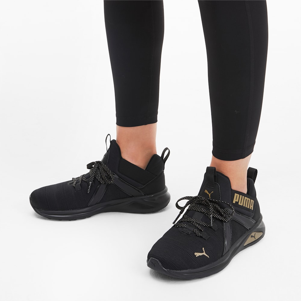 Enzo 2 Metal Women s Running Shoes Puma Black Gold PUMA Shop All Puma PUMA