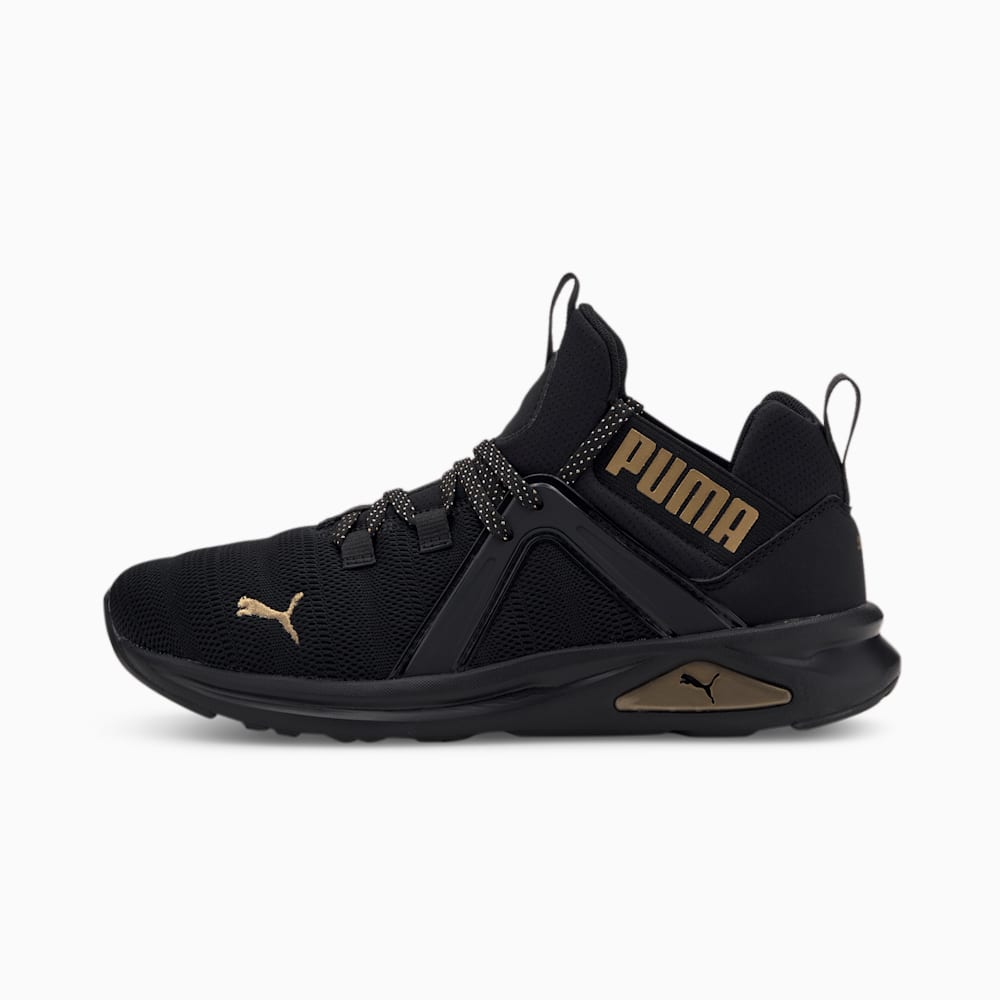 Enzo 2 Metal Women's Running Shoes, Puma Black-Gold, large-NZL
