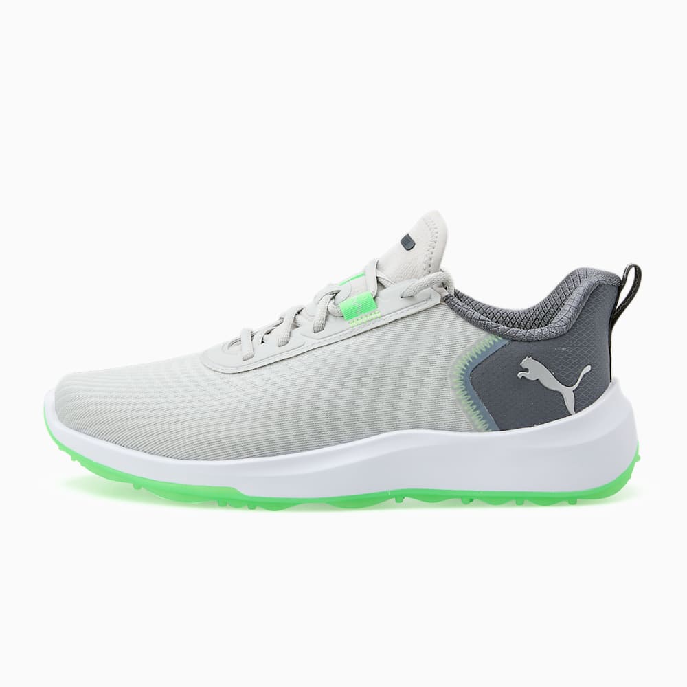 Fusion Crush Sport Wide Men s Golf Shoes Ash Gray Strong Gray Fluro Green Pes PUMA Men s Sneakers PUMA