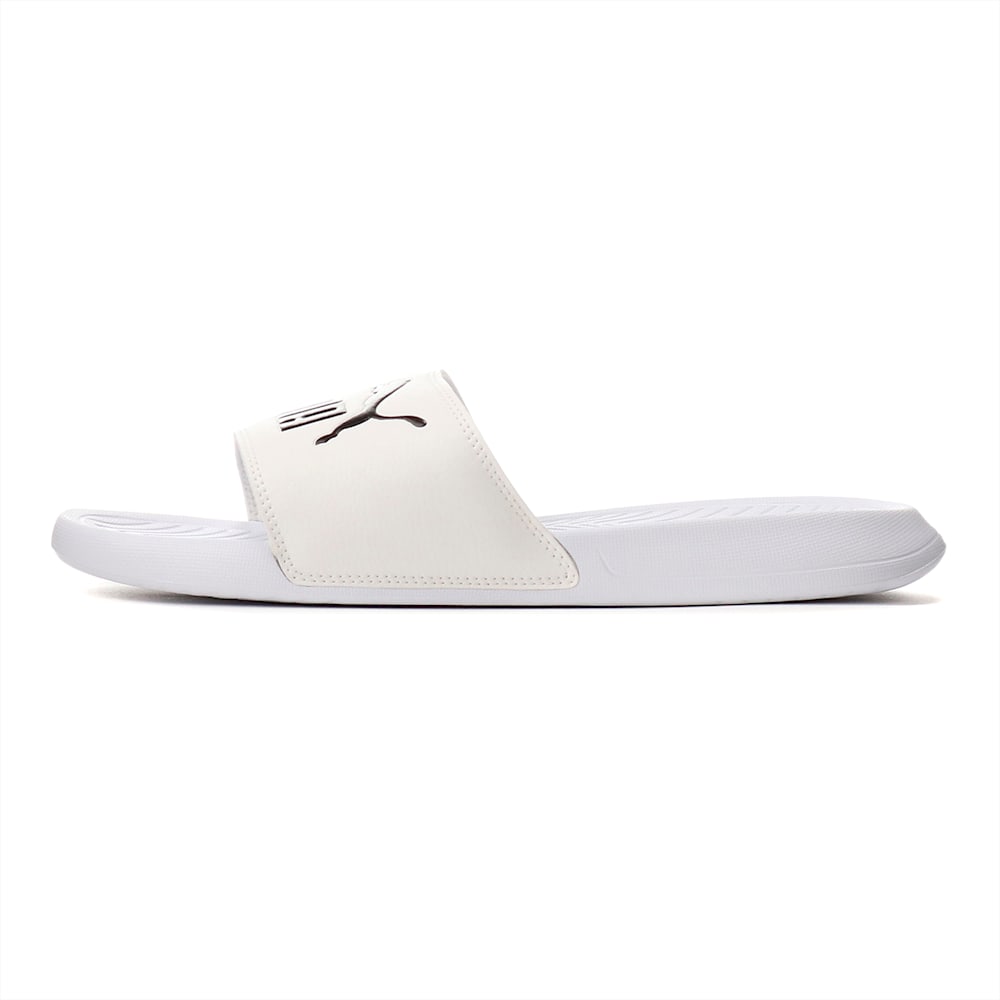 Popcat Slide Unisex Sandals, Puma White-Puma Black, large-NZL