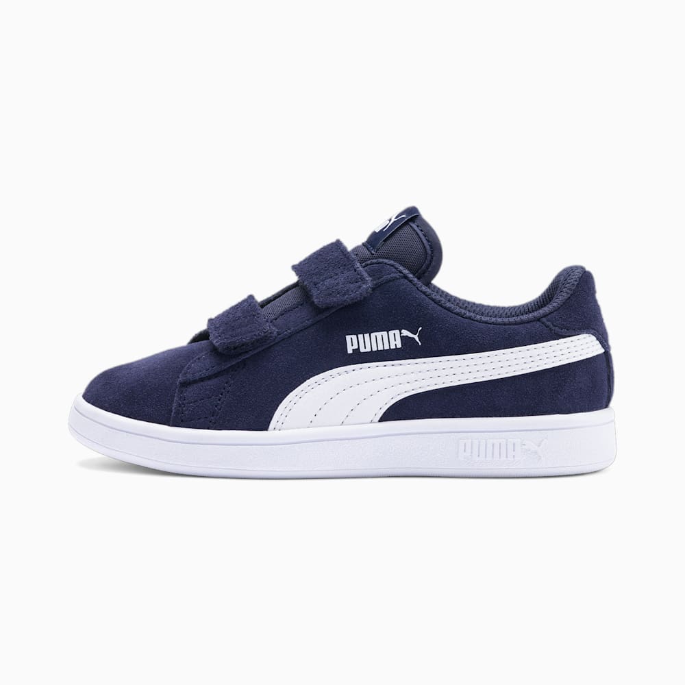 Smash v2 Suede Sneakers - Kids 4-8 years, Peacoat-Puma White, large-NZL