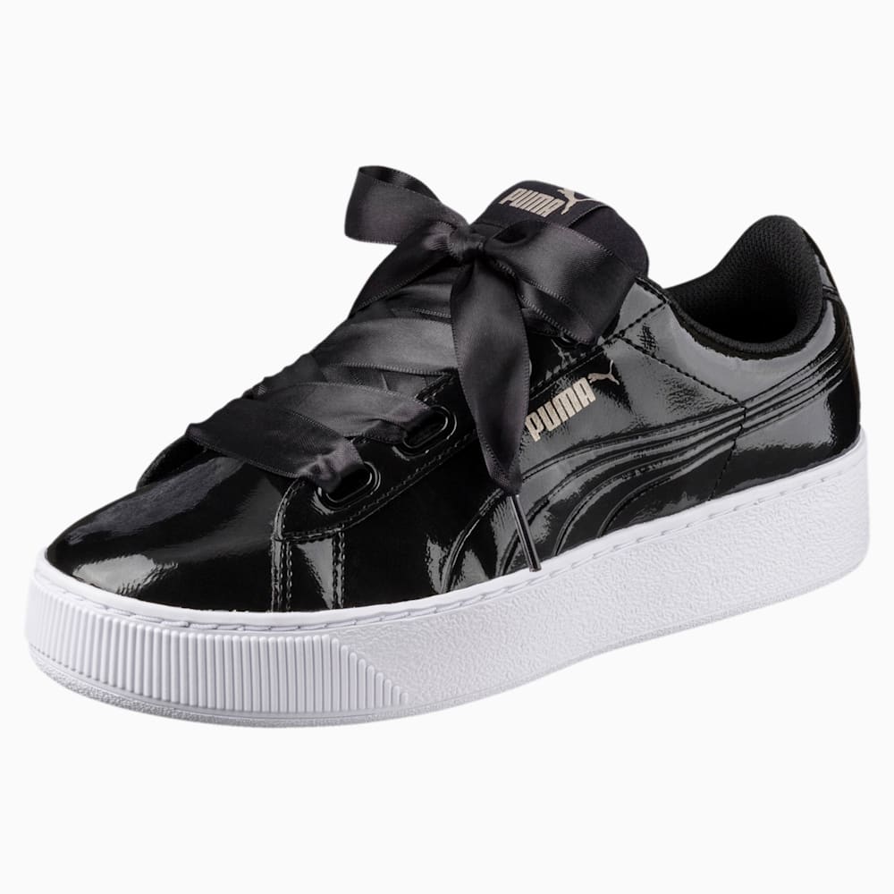 Black puma trainers with ribbon laces discount