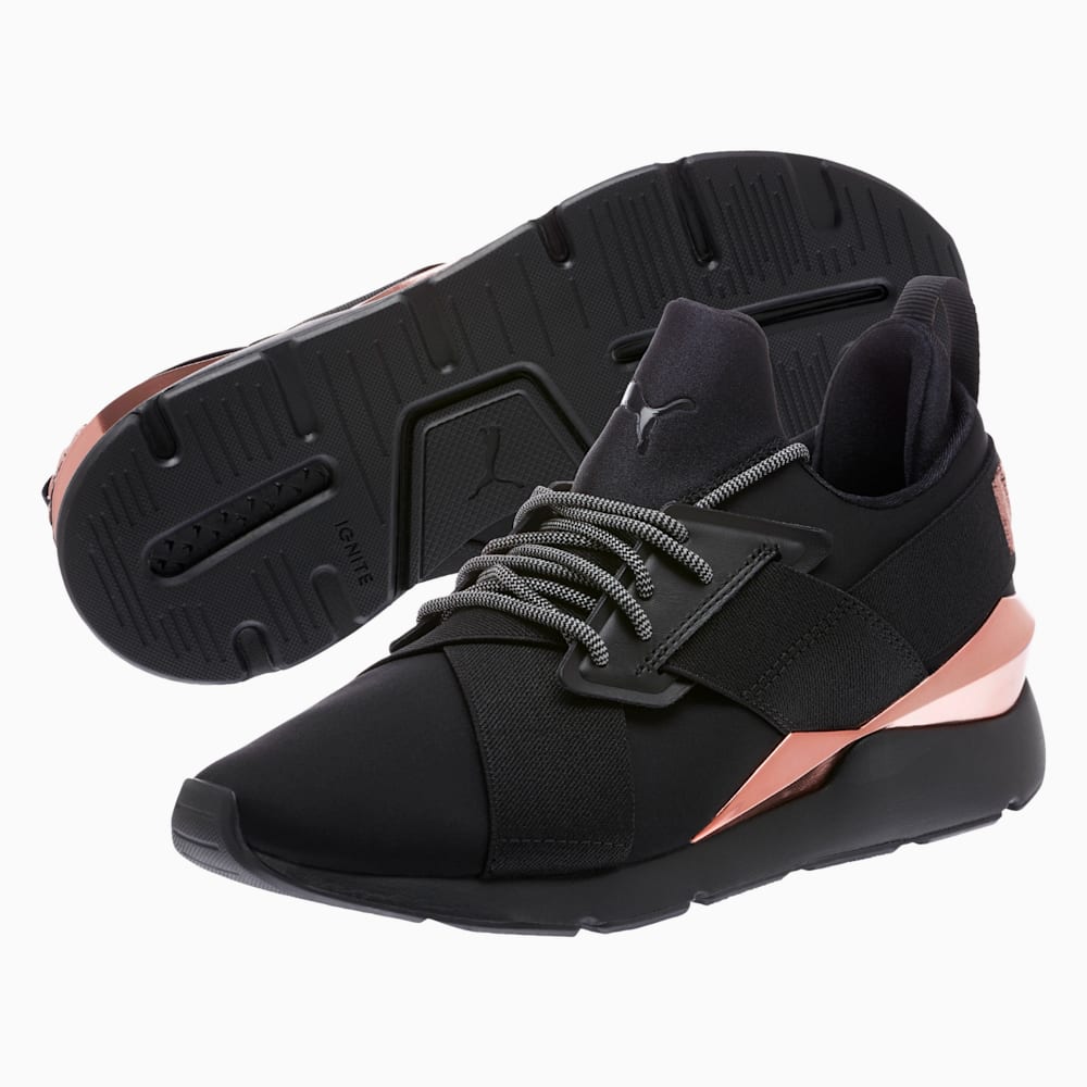 Muse Metal Women s Trainers Puma Black Rose Gold PUMA Shop All Puma PUMA