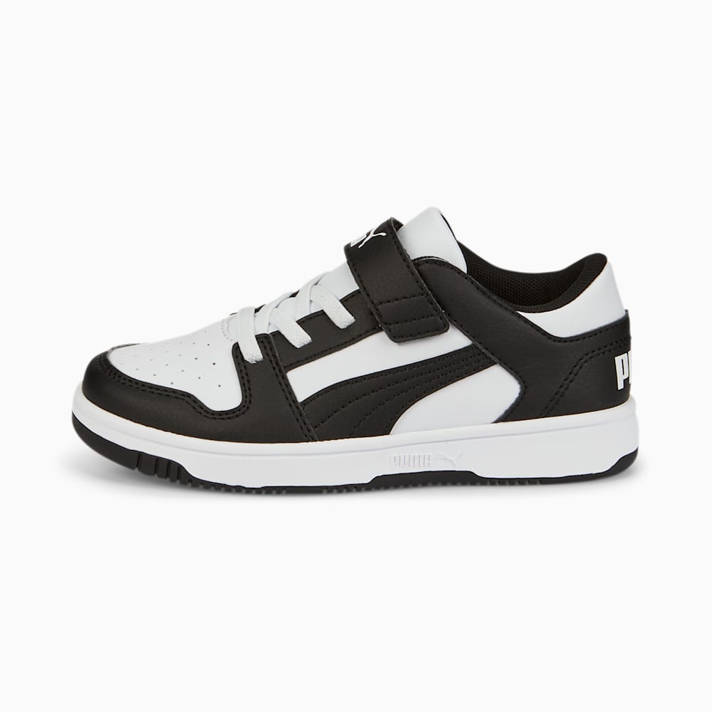 รองเท้าออกกำลังเด็ก Rebound Lay-Up Lo V, Puma White-Puma Black, large-THA