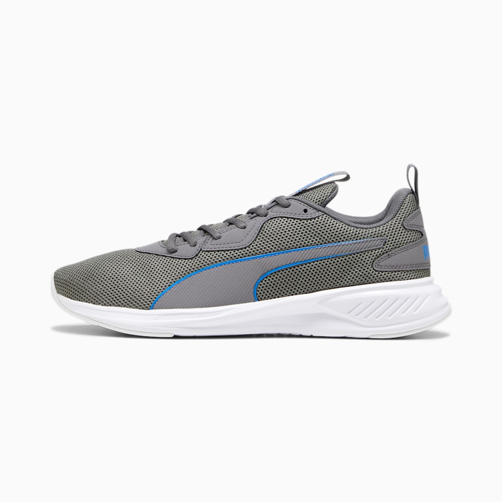 Puma gray and blue running shoes 2025
