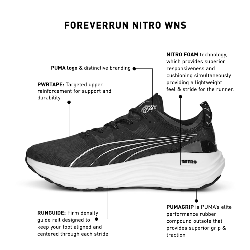ForeverRun NITRO Women s Running Shoes PUMA Black PUMA White PUMA Gifts For Her PUMA
