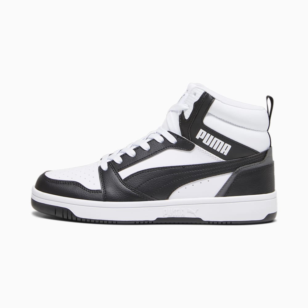 Puma high top shoes black and white clearance