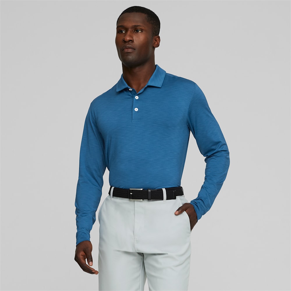 YouV Long Sleeve Golf Polo Shirt Men Lake Blue PUMA SHOP ALL PUMA PUMA