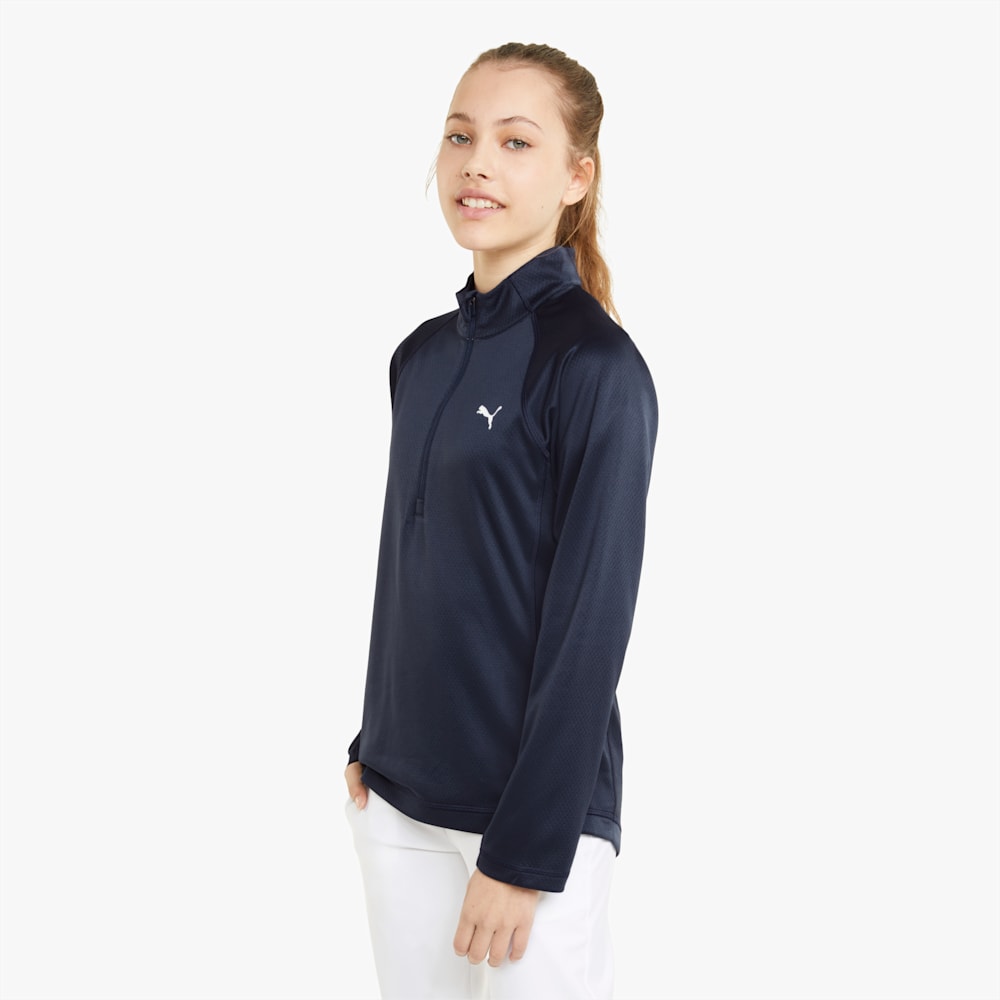 Quarter Zip Golf Pullover Girls 8 16 years Navy Blazer PUMA Winter Layers PUMA