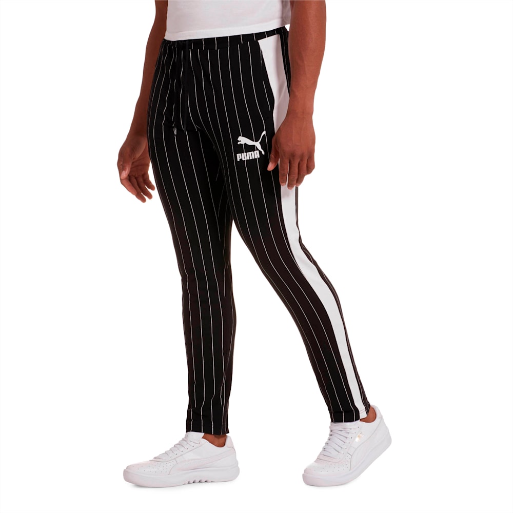 Pinstripe track pants best sale