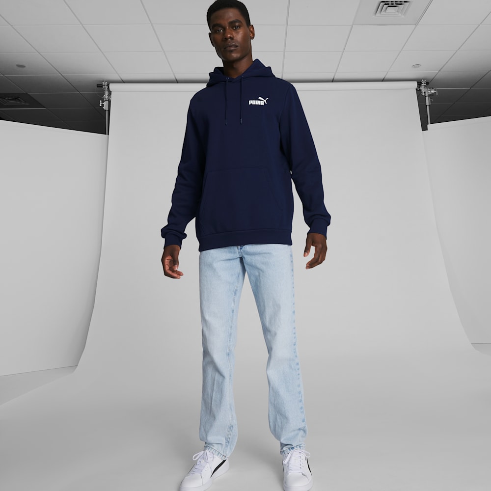 Sudadera con capucha para hombre Essentials Small Logo, Peacoat, large