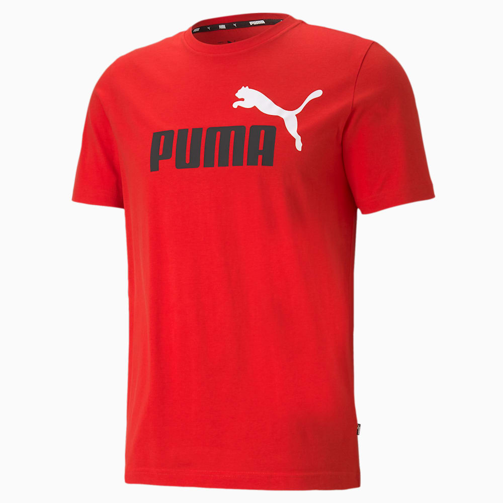 Essentials+ 2 Colour Men's Logo Tee, High Risk Red, large-NZL