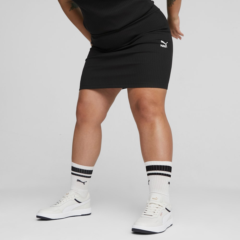 Classics Women s Ribbed Skirt PUMA Black PUMA Shoes PUMA