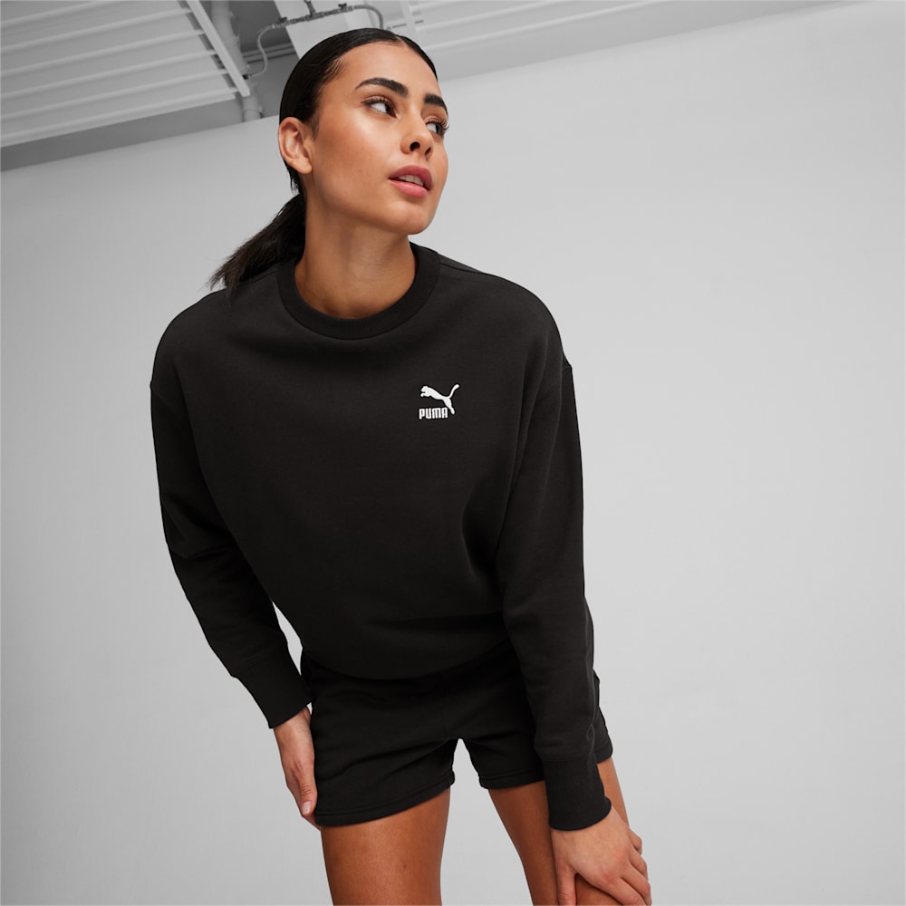 Puma velvet rib crew sweatshirt shop