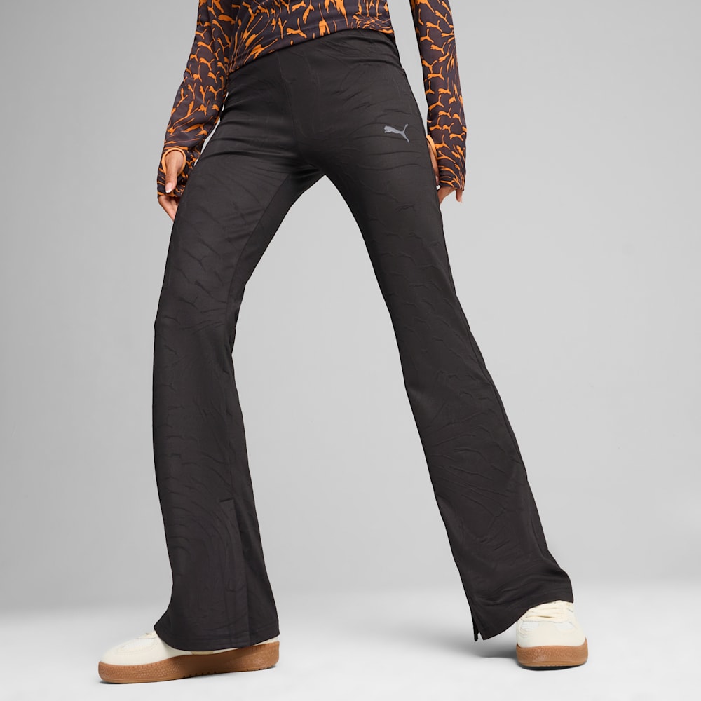 DARE TO Women's Textured Leggings, PUMA Black-AOP, large-NZL