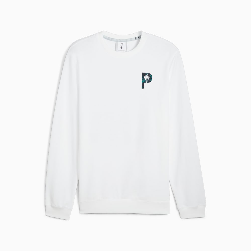 コラボ【PUMA x PALM TREE CREW】Glitch Graphic クルートップス PUMA x PALM TREE CREW Glitch Graphic Men's Crew Top | White