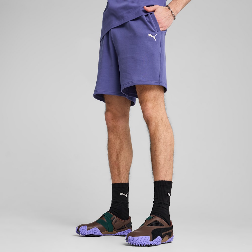 WARDROBE ESSENTIALS Men's Relaxed 7" Shorts, Blue Crystal, large