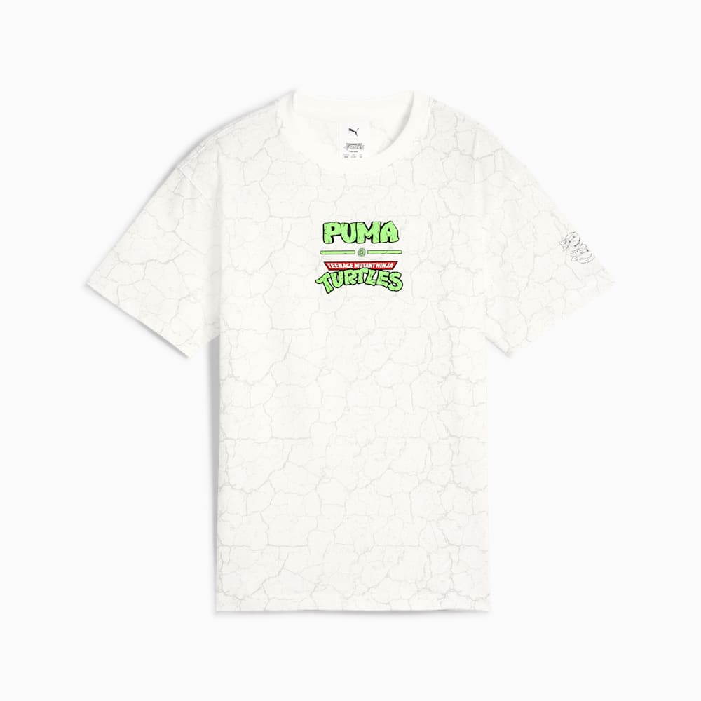 PUMA HOOPS x TMNT Big Kids' Relaxed All-Over Print Tee, PUMA White, large