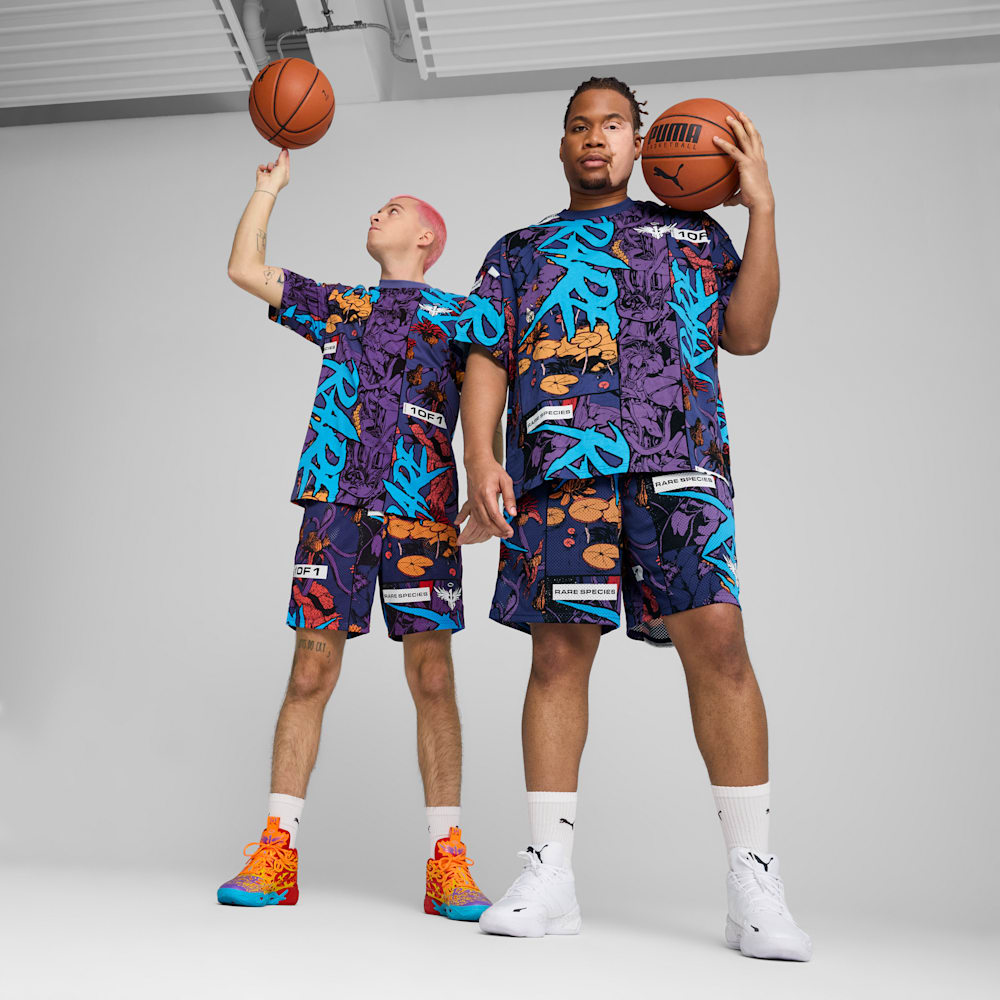 Melo Phoenix Basketball Men's Shorts | Blue Crystal-AOP